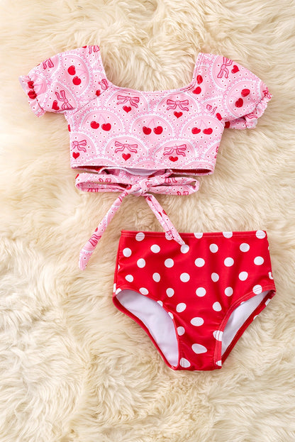 Girls Cherry Bow Bikini