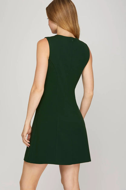 Waverly Solid Bow Mini Forest Dress
