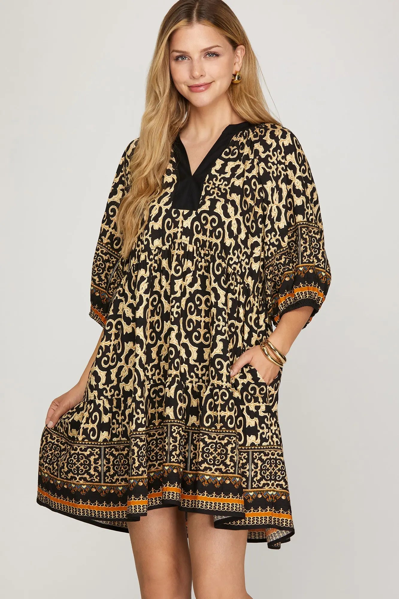 Pomona Boho Black Dress