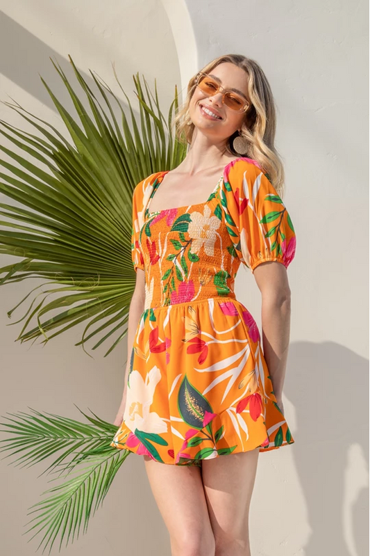 Althea Tropical Print Romper