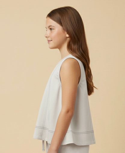 Girls Contrast Sleeveless Top