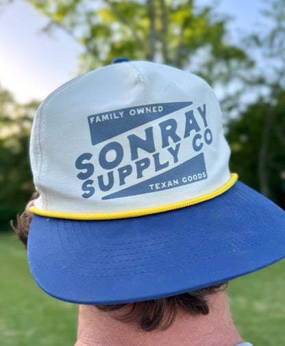 Sonray Mens Texan Goods Navy & Gold Fishing Hat