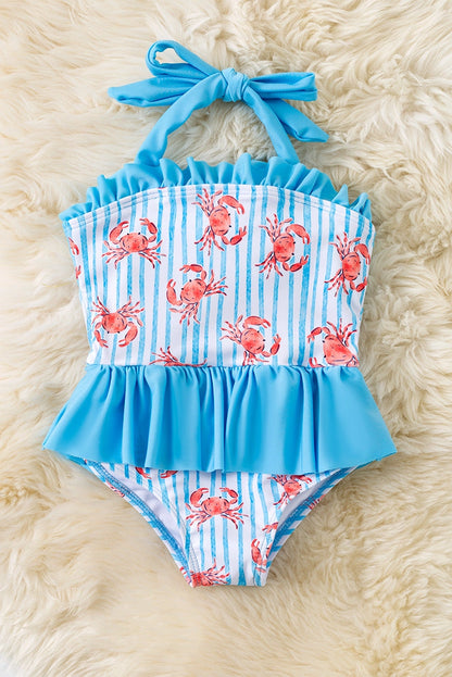 Girls Crab Ruffle Swimsuit