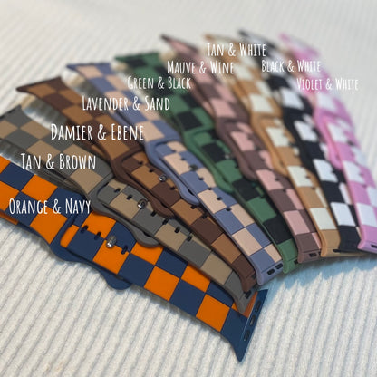 Checkered Silicone Watch Band