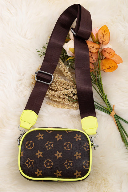 Girls Floral Neon Trimmed Bag