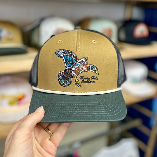 Mens Honey Hole Woodie Rope Trucker Hat