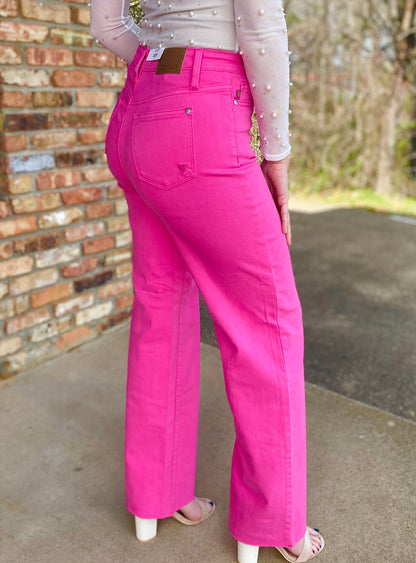 Heart Judy Blue Pink 90s Straight Jeans