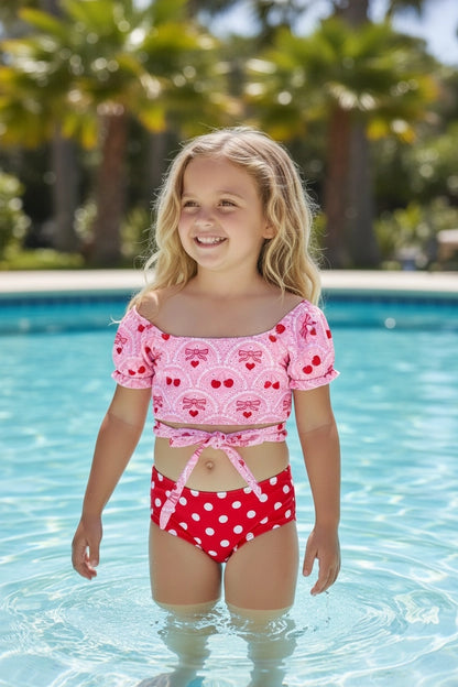 Girls Cherry Bow Bikini