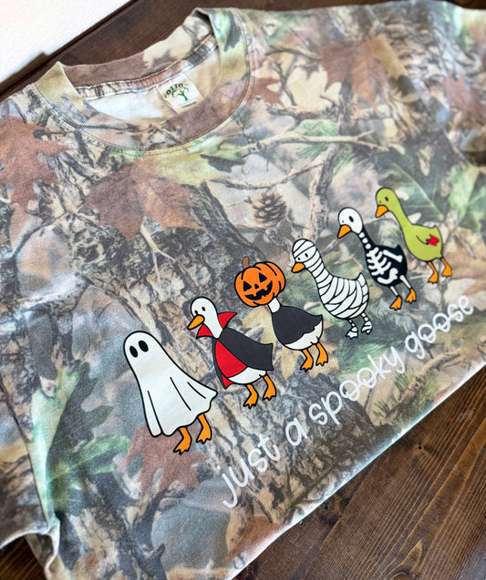 Spooky Goose Tree Camo Tee