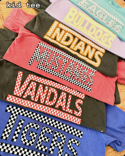 Checkered Grand Saline Indians Spirit Wear