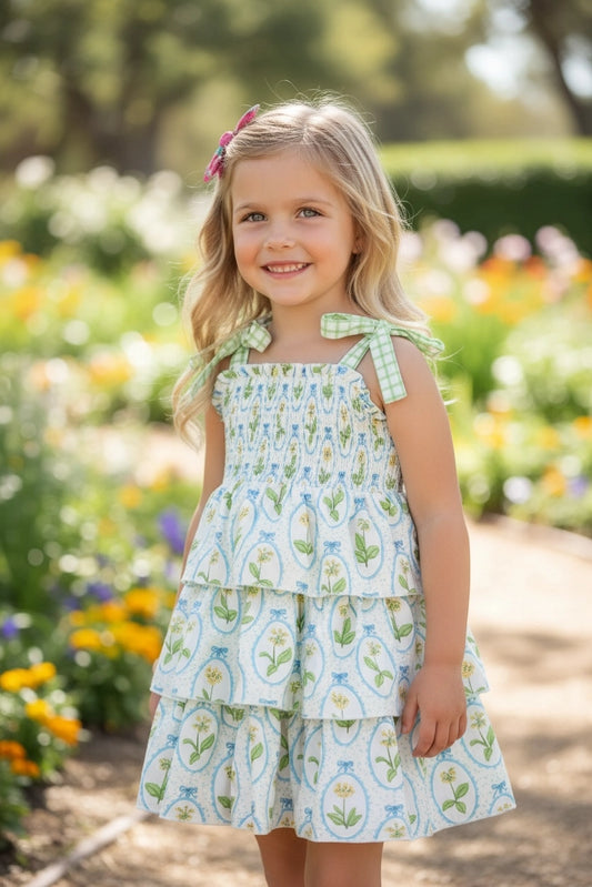 Girls Cottage Botanical Layered Dress
