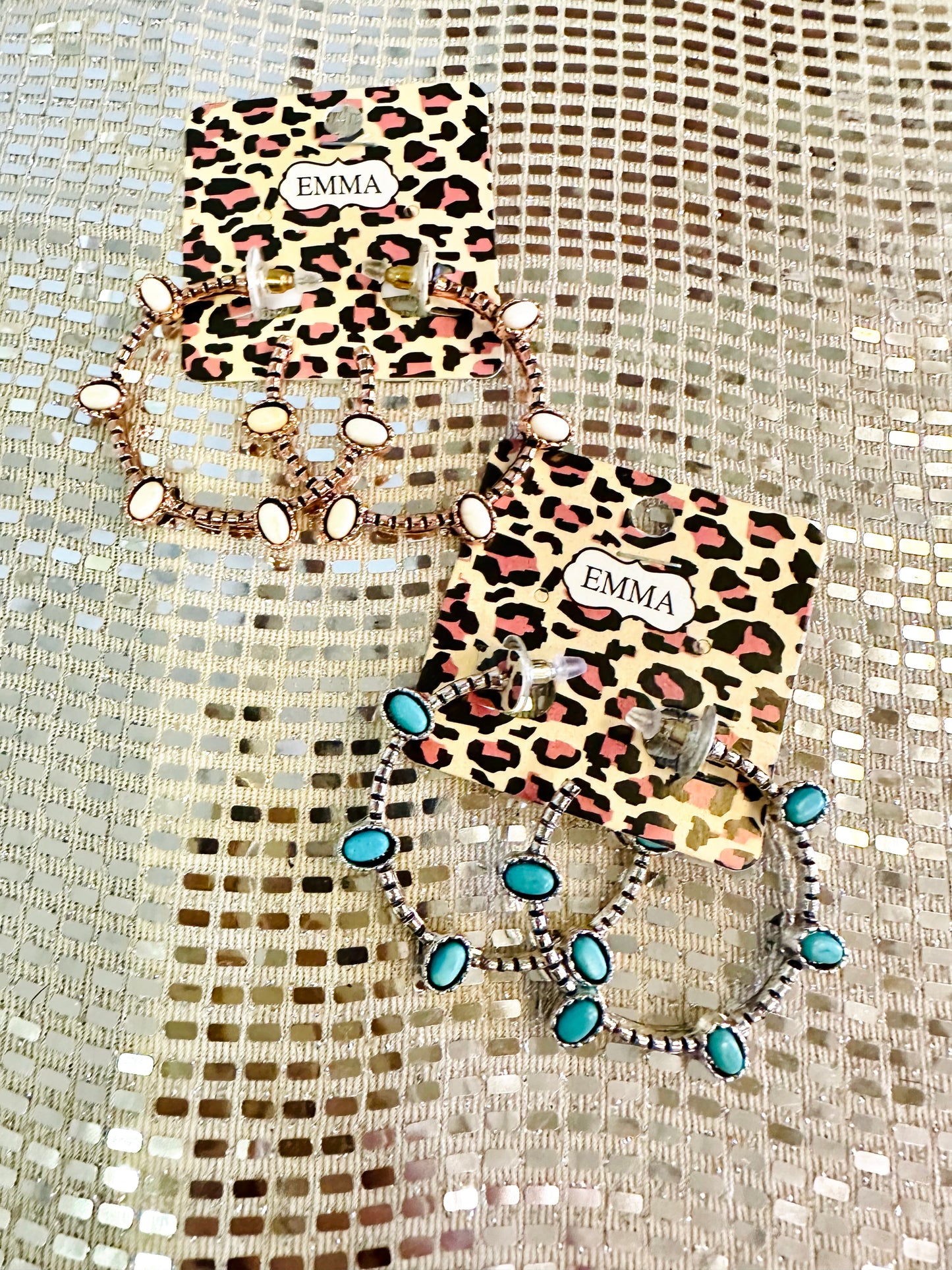 Calico Western Stone Hoops