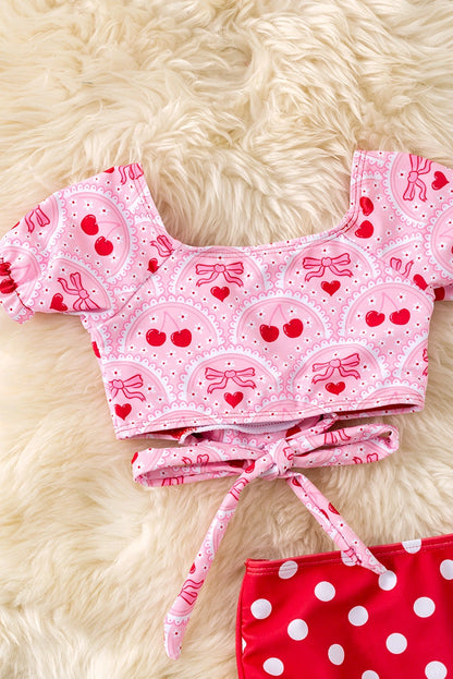 Girls Cherry Bow Bikini