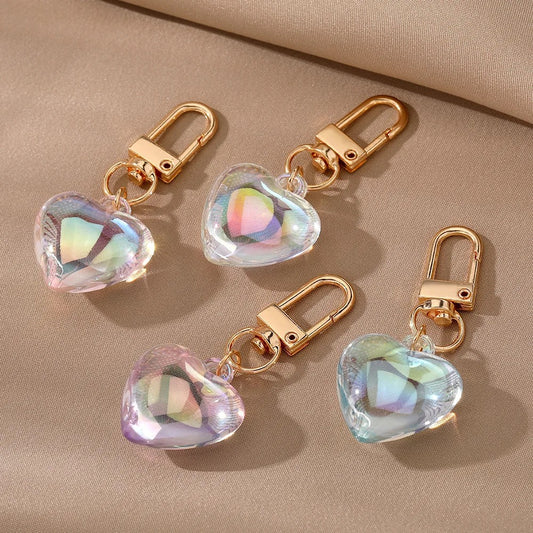 Iridescent Heart Keychain