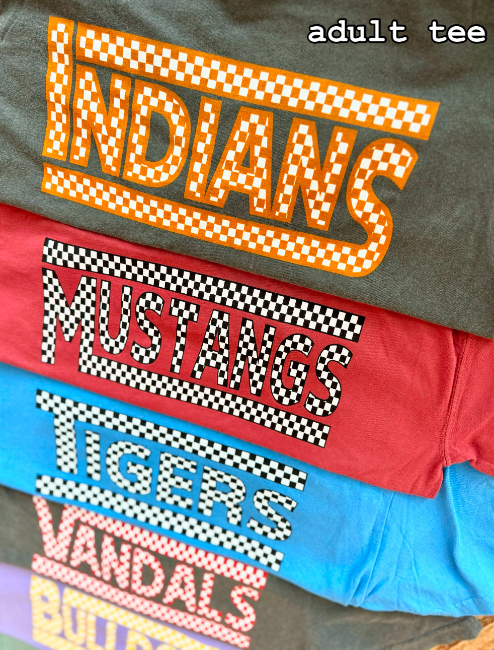 Checkered Grand Saline Indians Spirit Wear