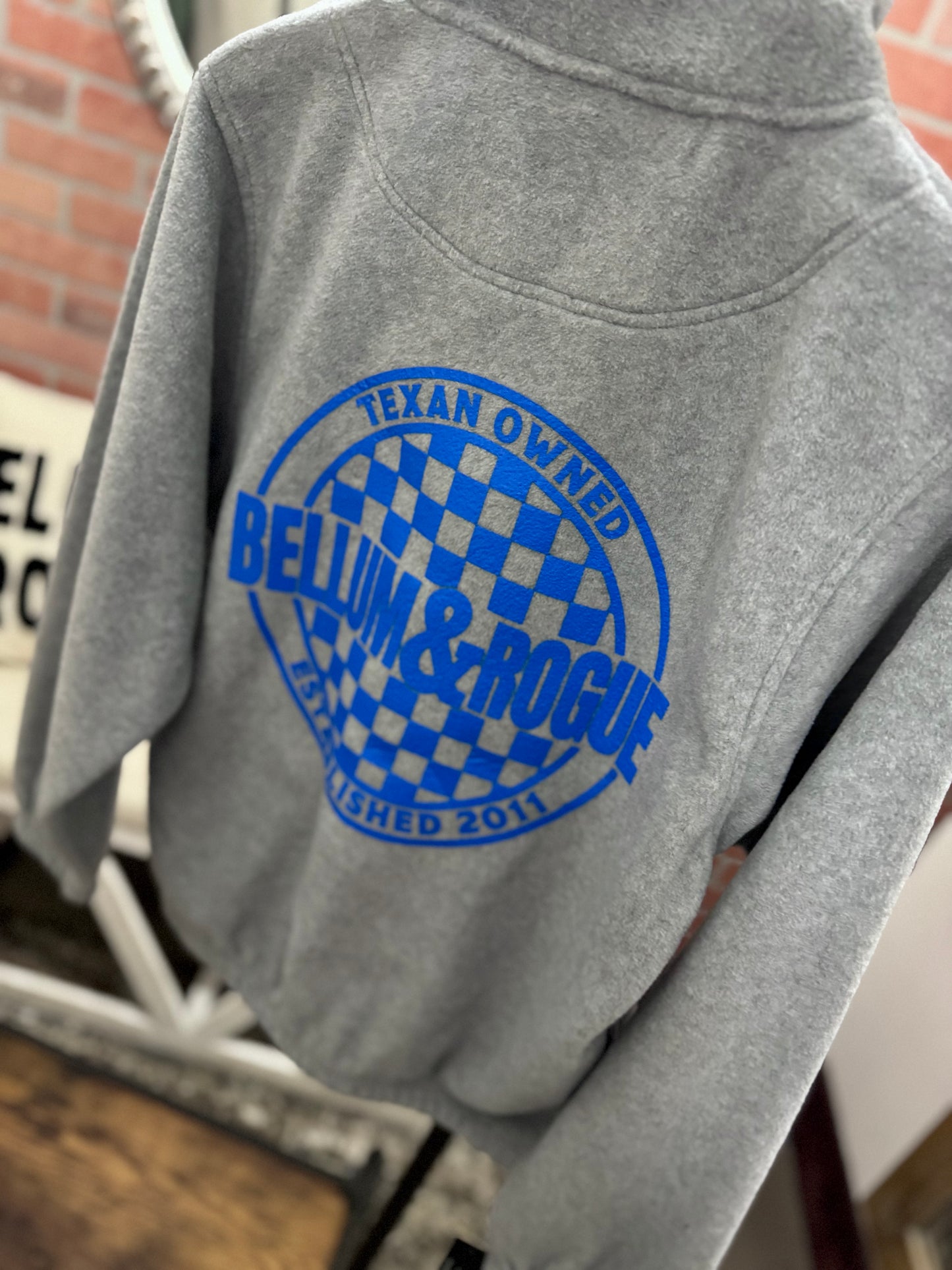 Adult Checkered Store Logo Polar Fleece Pullover