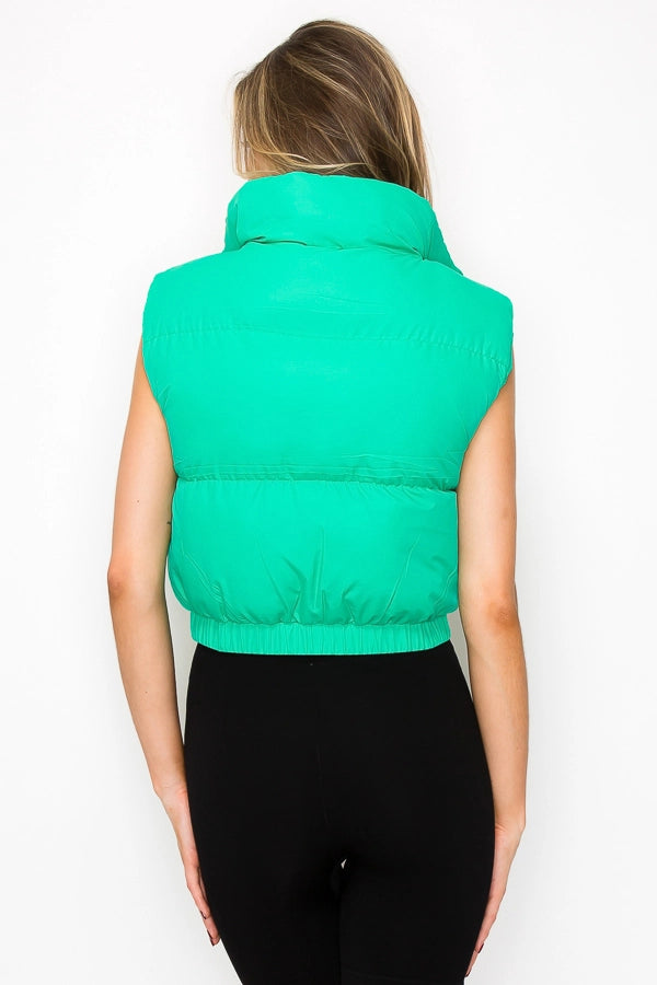 **SALE!** Cropped Puff Vest with Happy Lining