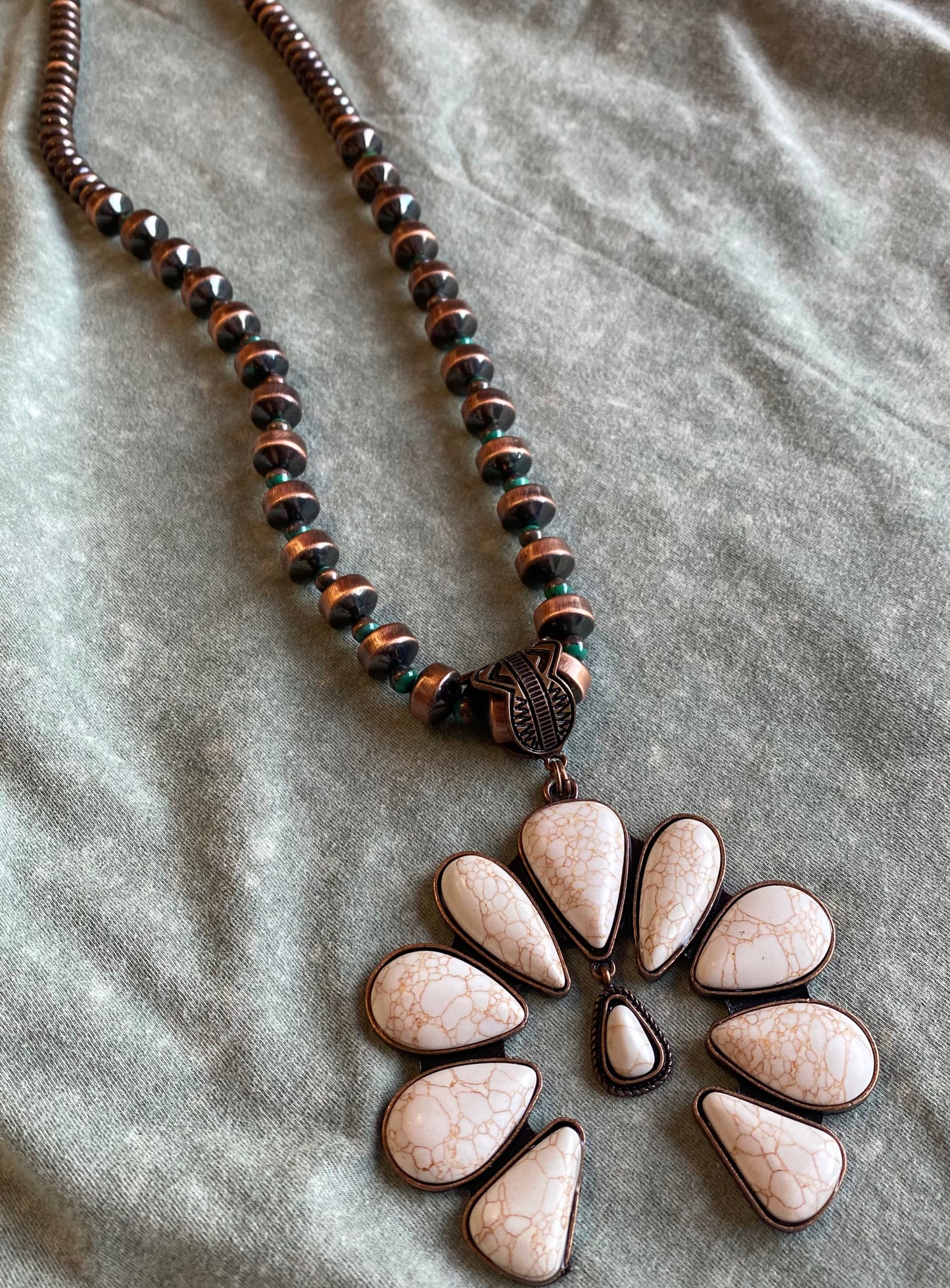 Palomino Bronze Squash Blossom Necklace