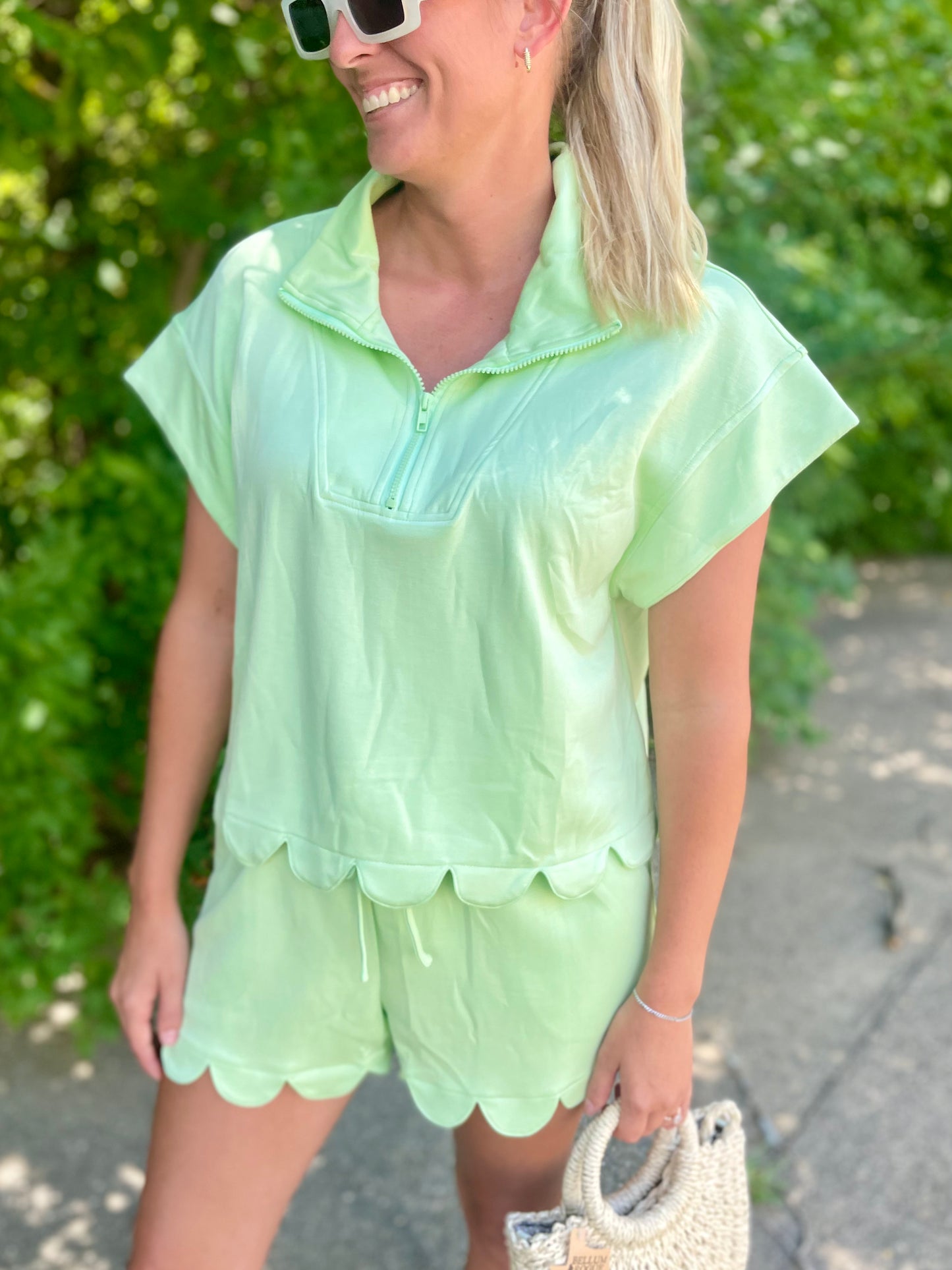 Scalloped Scuba Short Set