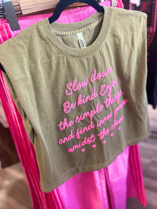 Enjoy the Simple Things Puff Ink Muscle Tank