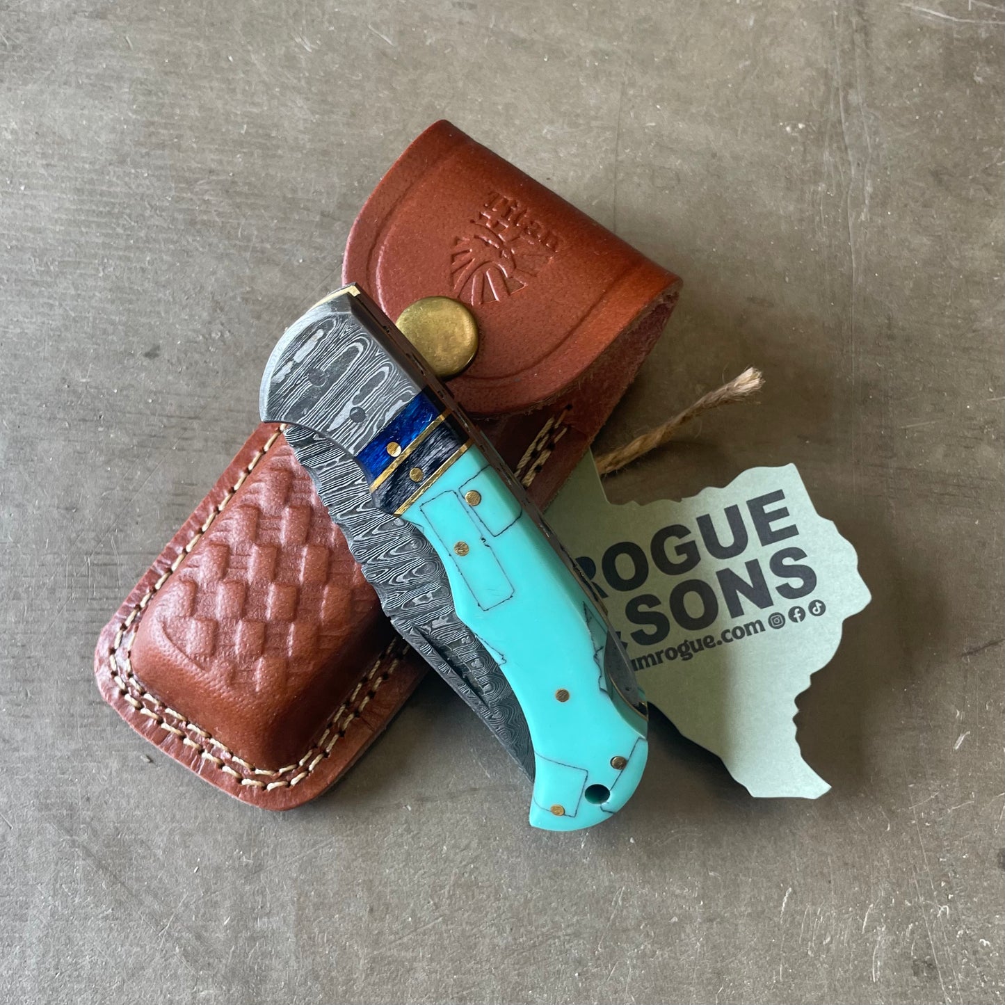 Titan Turquoise Knife & Leather Sheath