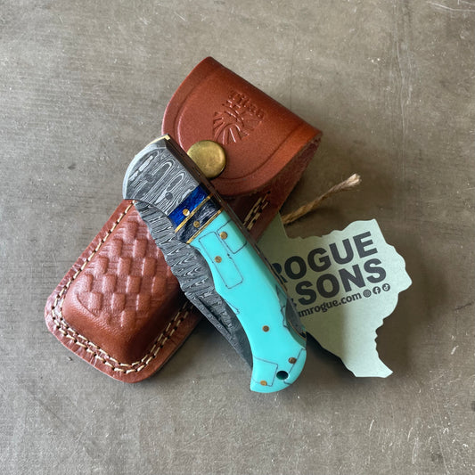 Titan Turquoise Knife & Leather Sheath