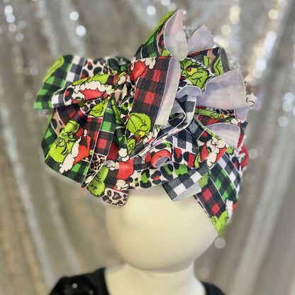 Christmas Bow Head Wrap