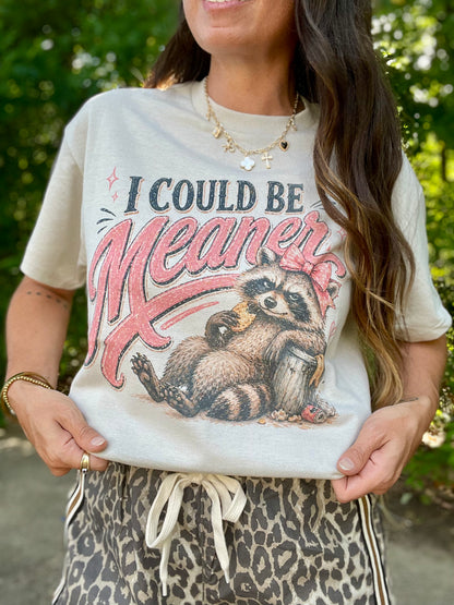 I Could Be Meaner Raccoon Tee