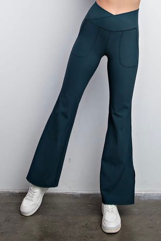 Ribbed V Waist Flared Pant