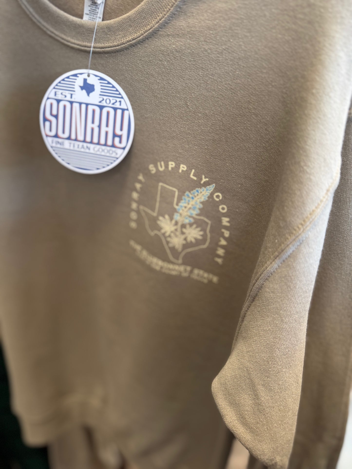 Sonray Bluebonnet Khaki Sweatshirt