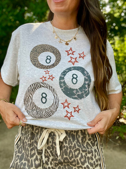 Animal Print & Lace 8-Ball Tee