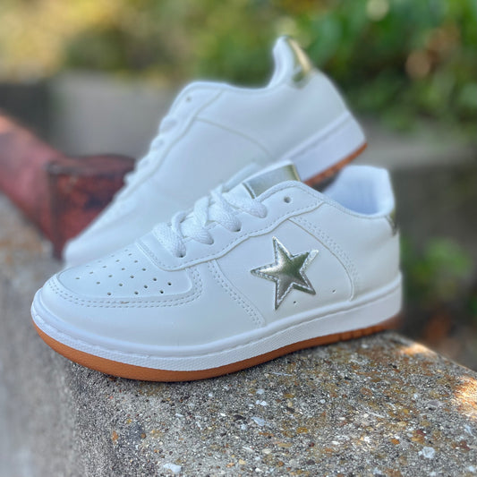 Girls Rita White Star Sneakers