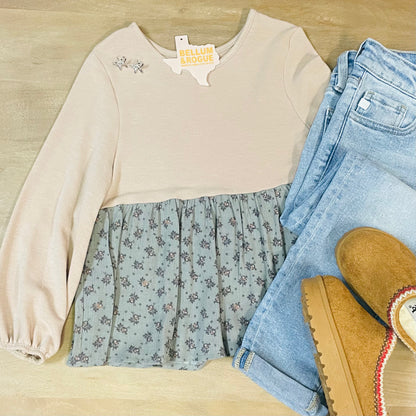 **SALE!!** Girls Wildflower Peplum Top