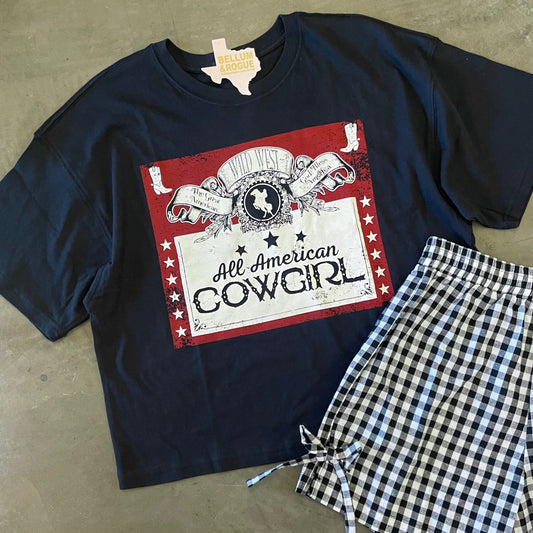 All American Cowgirl Cropped Tee
