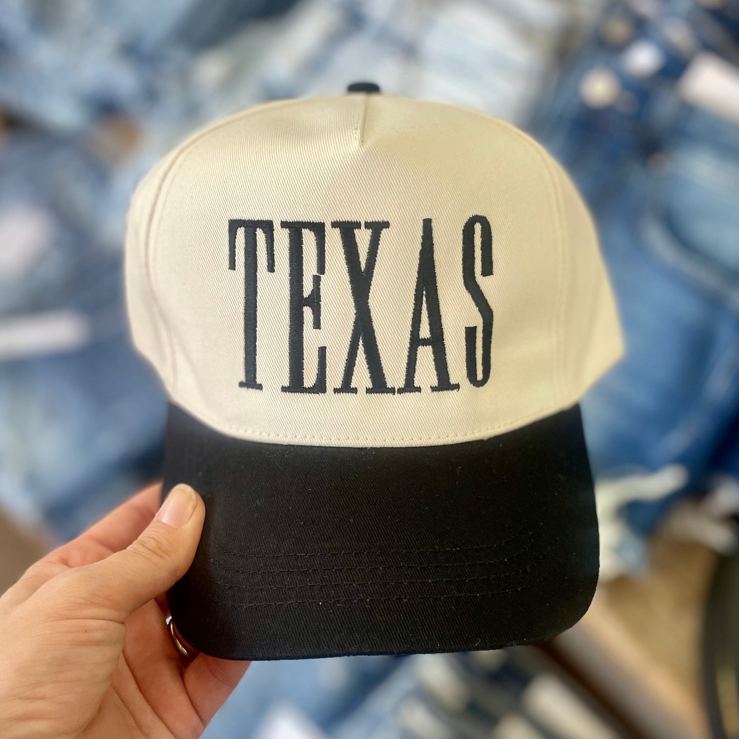 Texas Embroidered Black Hat