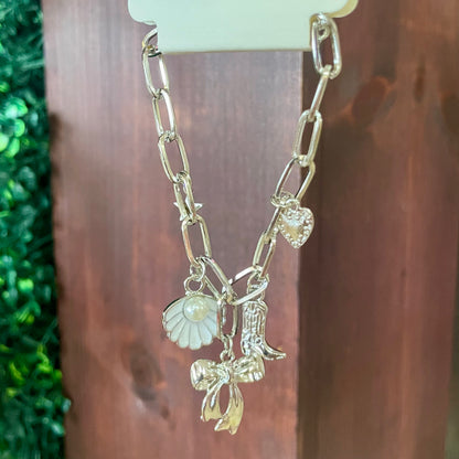 Lennox Cherry Bow Charm Chain Bracelets