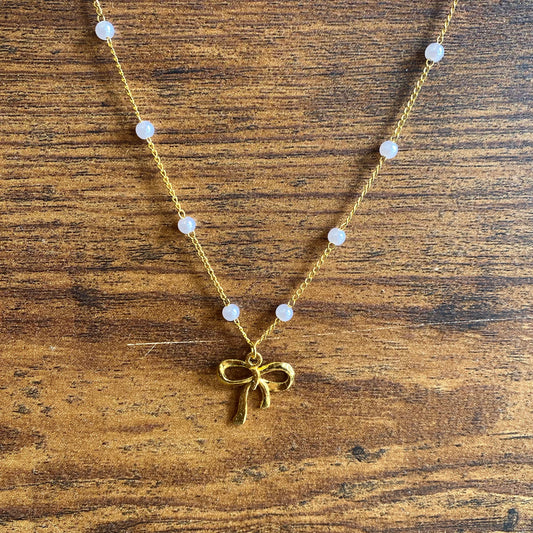 Pearl Bow Necklace