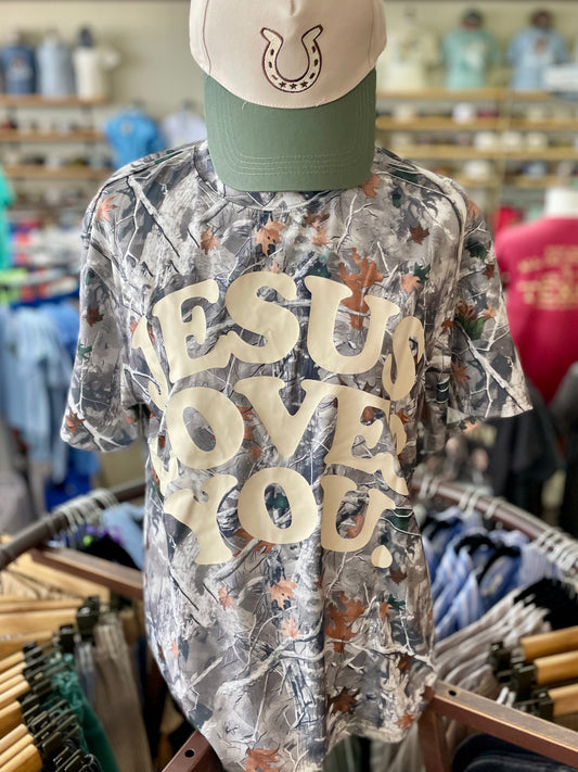 Jesus Loves You Camo Oversized Tee