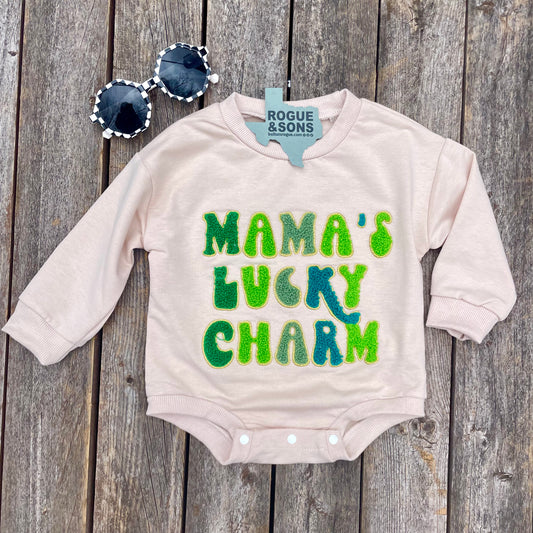 Baby Boys Mama's Lucky Charm Longsleeve Onesie