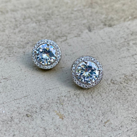 Bordeaux Round Diamond Stud Earrings