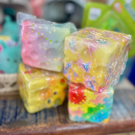 Squishy Foam Patterned Cheese Cube