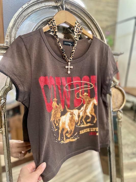 Cowboy Ranch Life 1930s Baby Tee