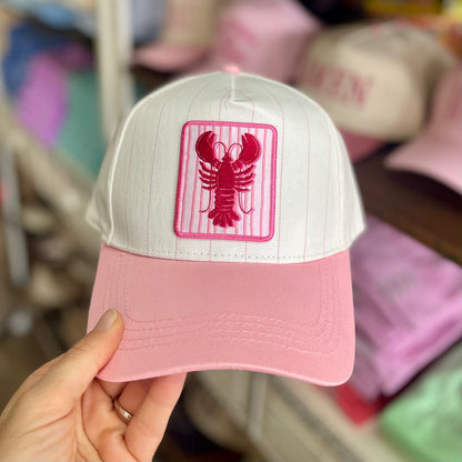 Lobster Embroidered Patch Pink Hat