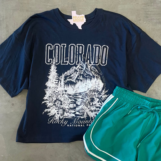 Colorado Rocky Mountain Cropped Tee
