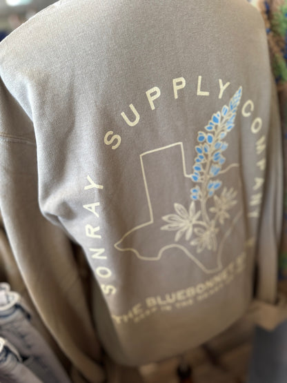 Sonray Bluebonnet Khaki Sweatshirt