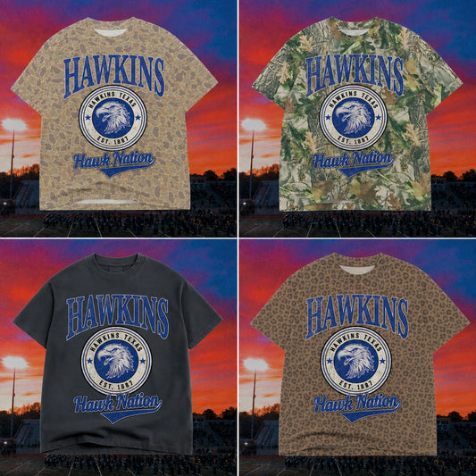 **PREORDER** Adult Vintage Badge Hawkins Hawks Oversized Tee