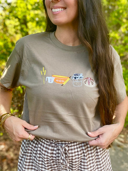 Embroidered Sour Dough Starter Kit Tee