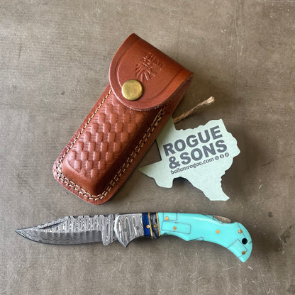 Titan Turquoise Knife & Leather Sheath