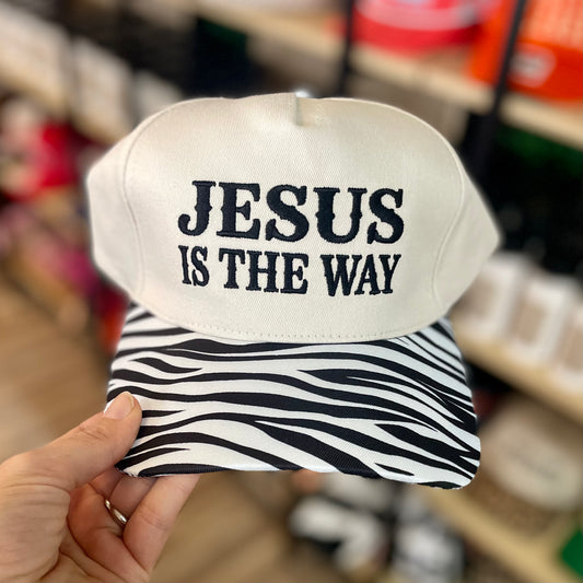 Jesus Is The Way Embroidered Zebra Hat