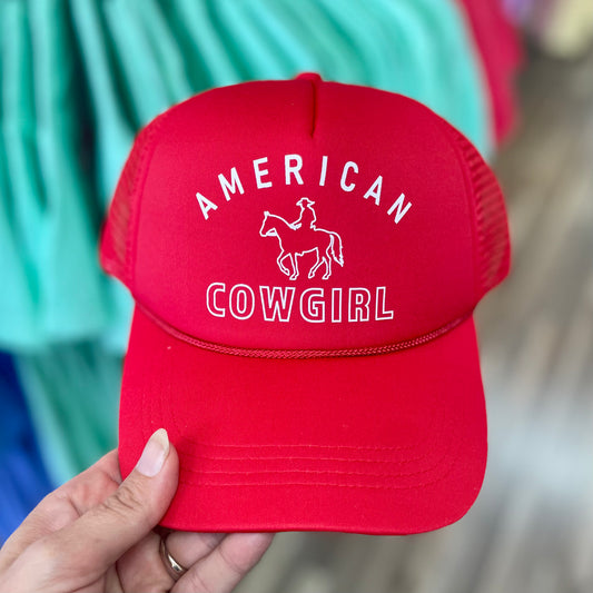 American Cowgirl Red Foam Trucker Hat